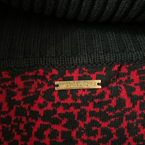 Michael Kors Red and Black Cowl Neck Sweater - Picture 5 of 5
